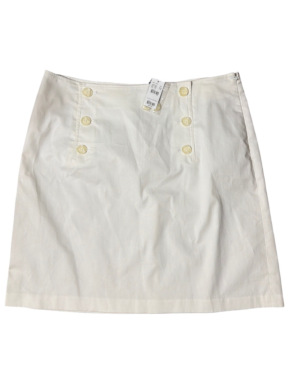 The Limited White A-Line Mini Skirt with Front Button Detail Size 12